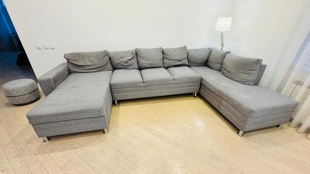 Продам серый диван 3,6 м (б/у)