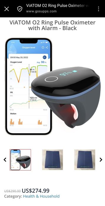 Pulsoximetru de monitorizare continua tip inel, pentru adulți