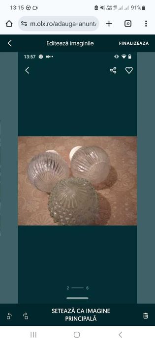 Piese Lustra sticla , frunze,petale, abajururi,plafoniera spatii umede