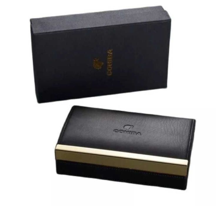 Cohiba кутия за пури кедров преносим хумидор с кожено покритие кохиба