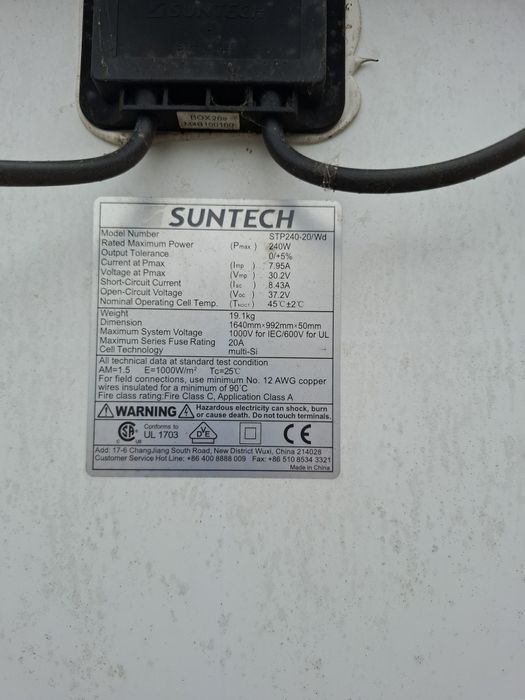 Panouri fotovoltaice SUNTEC 240 wH
