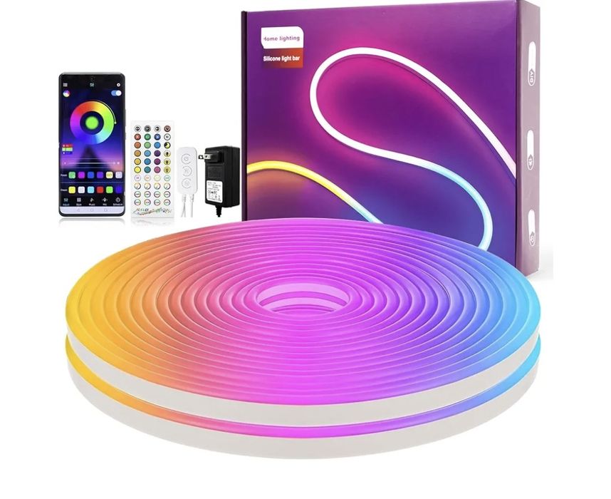 LED неонова въжена светлина 32.8 фута RGB неонови ленти, управление.