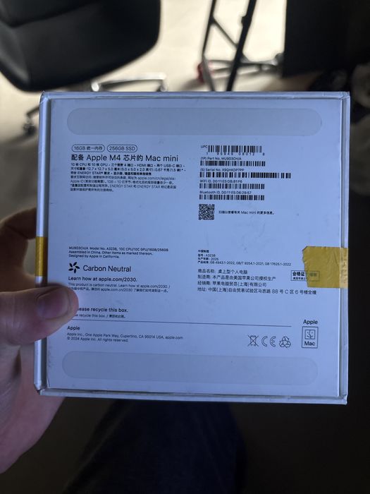 mac mini m4 16GB 256