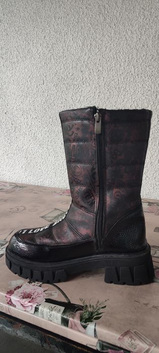 Ботуши, 36, боти 35 сребристосиво, ном 34 леопардов принт