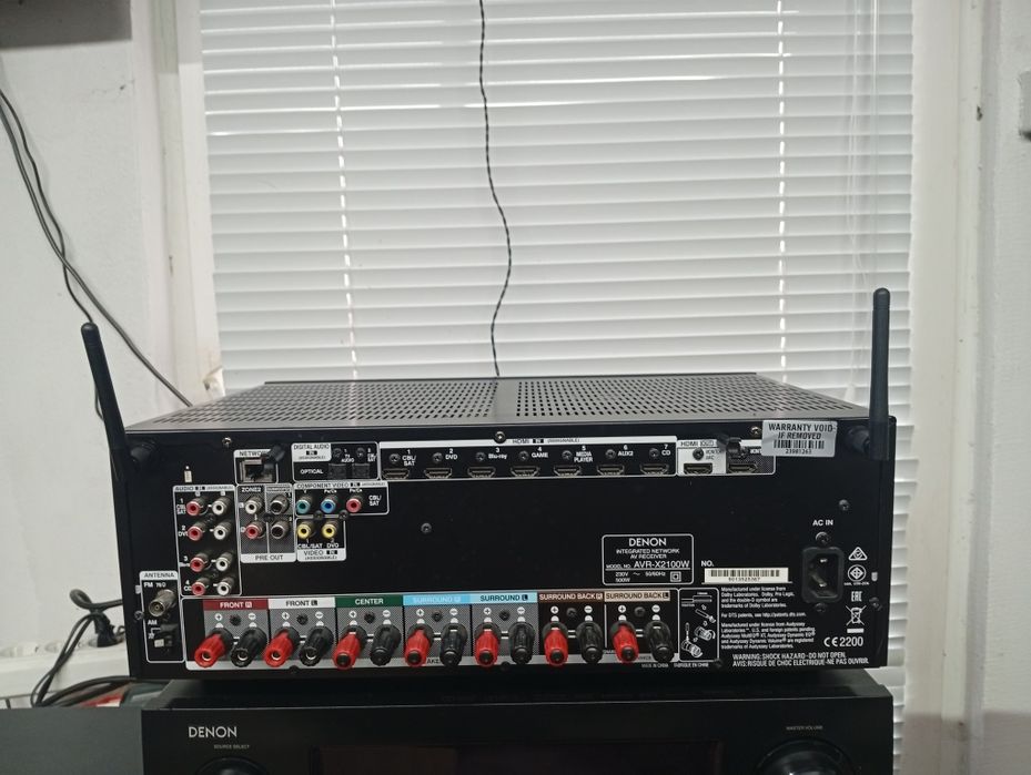 7.2 канален ресивър DENON AVR-X 2100 Bluetooth 4K Wi-fi