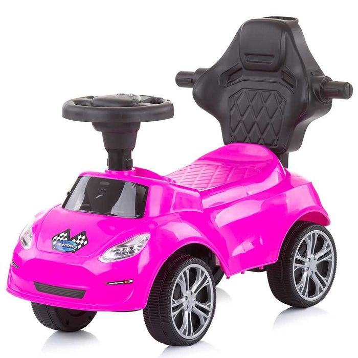 Masinuta de impins Chipolino Turbo Pink cu maner si claxon