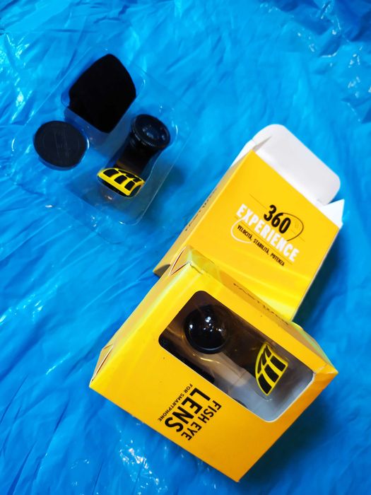 Husa + Folie Samsung si obiectiv Fish Eye Lens