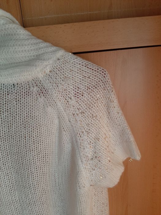 Blazer alb cu paiete