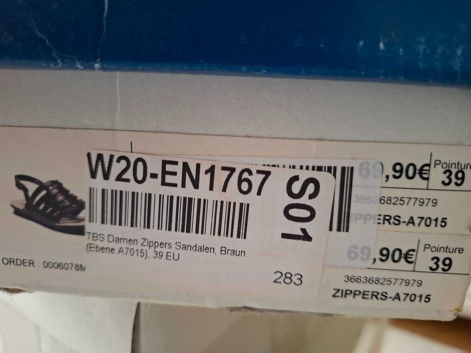 Sandale TBS Franta, piele naturala marime 39 Noi, 25 cm