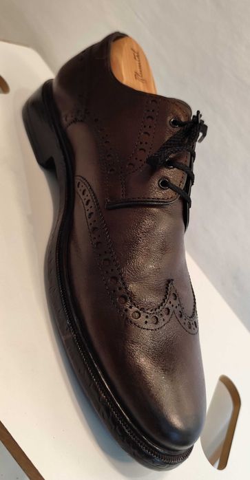 Pantofi derby brogue 45 premium GEOX 45 NOI piele naturala moale maro