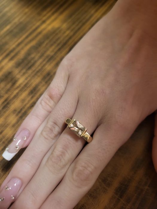 Inel aur 14k piatra roz