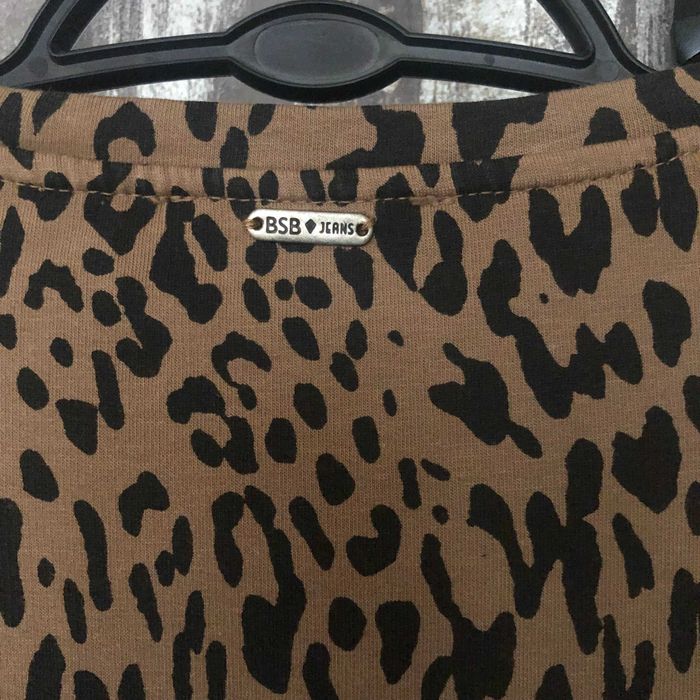 Rochie noua BSB imprimeu animal print, cu buzunare si perle_marime S
