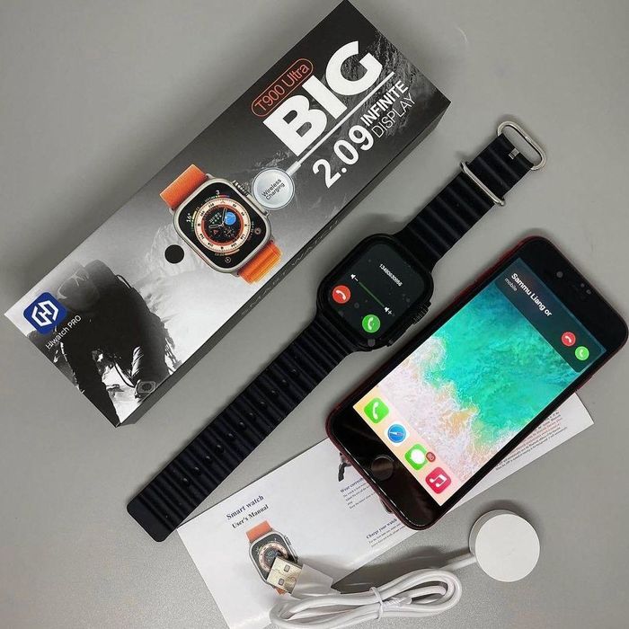 Смарт часовник T900 Ultra 2, Bluetooth разговори, Известия, Крачки