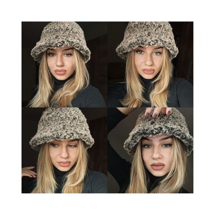 Bucket hat pufos crosetat