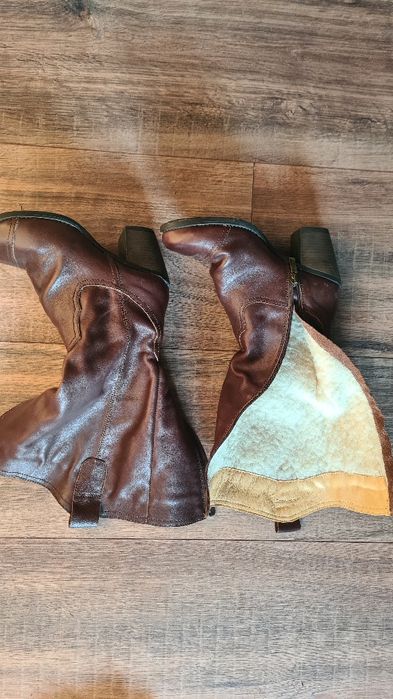 Cizme din piele naturala, imblanite
