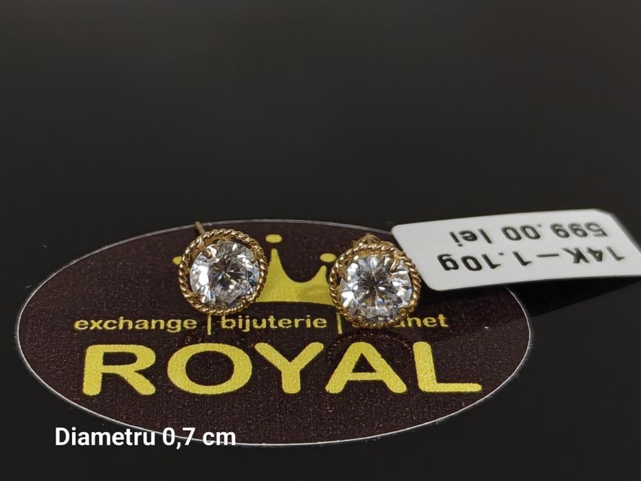 Bijuteria Royal: Cercei aur 14k/1.10 gr