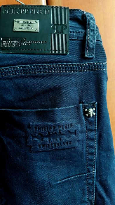 Philipp Plein Skull Skinny Jeans W29 Men Authentic Dark Blue Designer