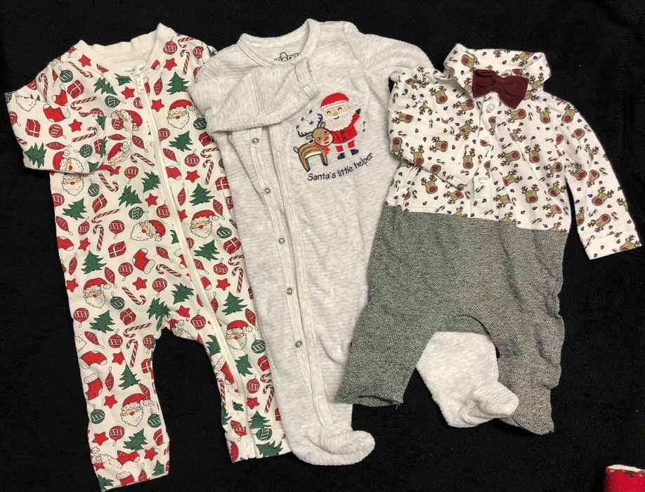Lot hainute bebe Crăciun 1-6 luni 62/68 (12 buc)
