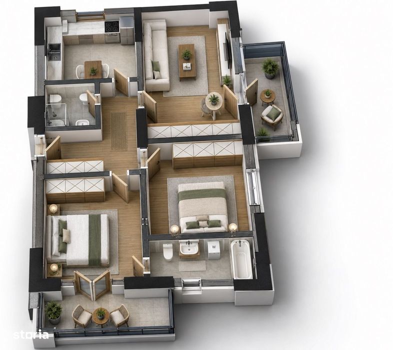 Apartament 3 camere (Rate direct la dezvoltator)