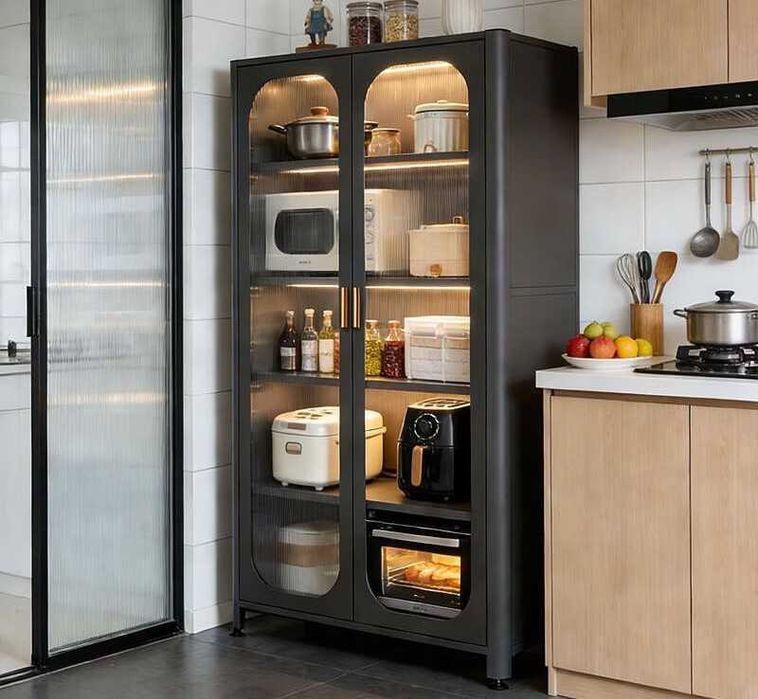 Шкафы из металла для посуд и бытовых вещей\Стильный шкаф кухонный