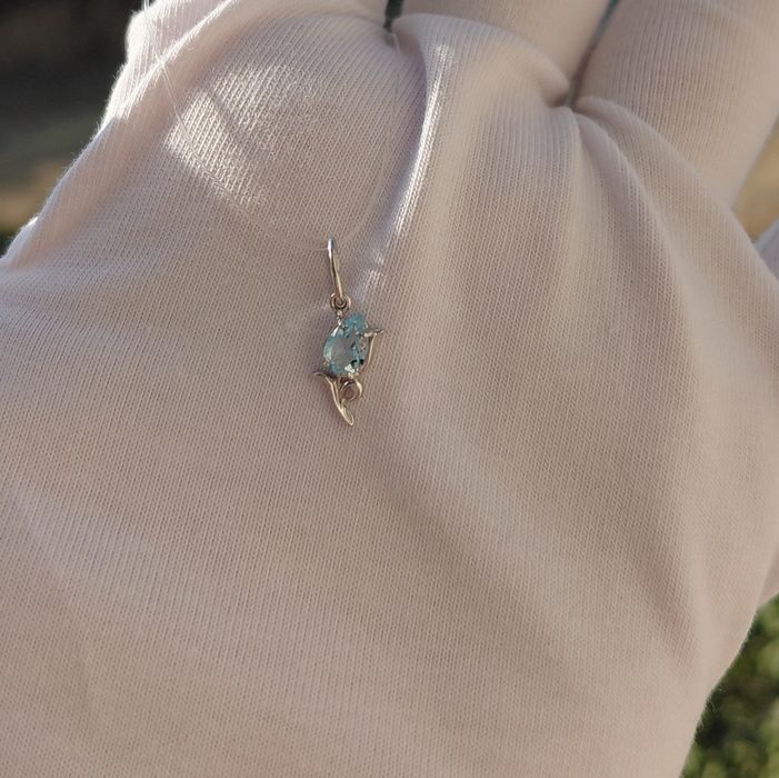 Кулон Серебро 925. Голубой Топаз.