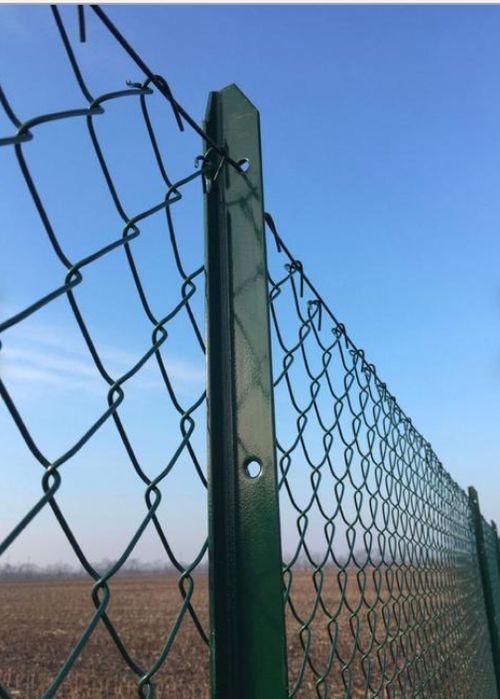 Stâlpi gard din fier plastificați 2,25 m,accesorii. intins/fixaj