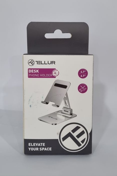 Suport de telefon pentru birou Tellur din aluminiu