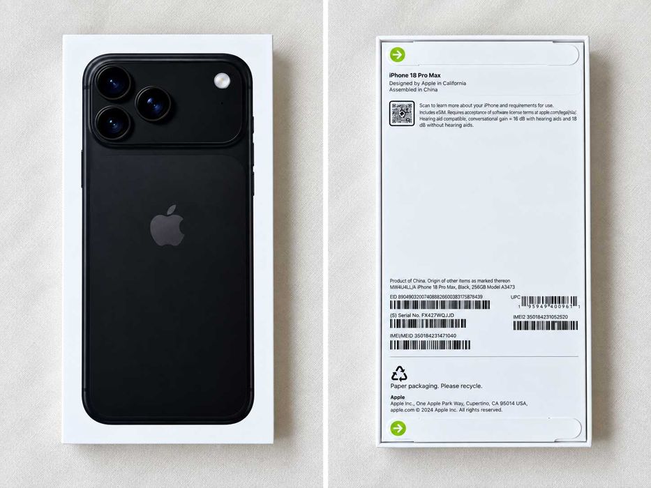 iPhone 18 Pro Max 256GB Black | Чисто нов | Неразпечатан | ГАРАНЦИЯ