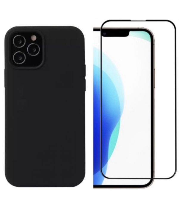 Husa Silicon Defen Case Thin +Folie Sticla Iphone 13/14/15/16E PRO MAX