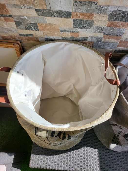 Кош за пране за дрехи за съхранение с надпис 2 цвята и дръжки