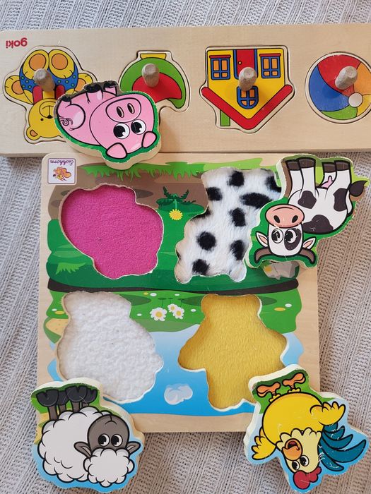 Дървена низанка пъзели книжки образователни дървени играчки