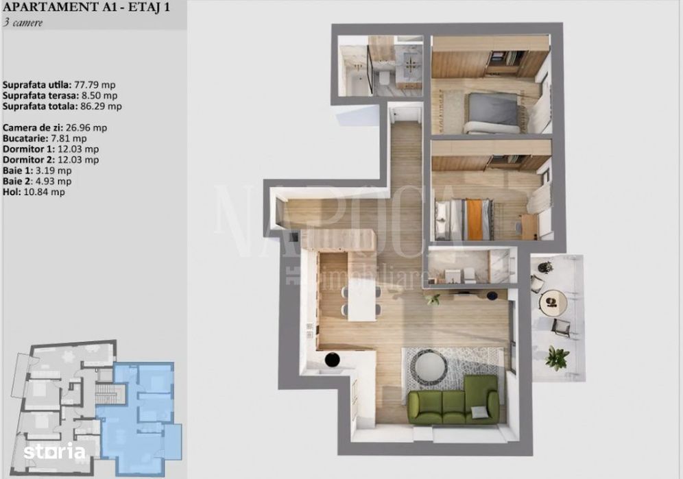 Apartament 3 camere de vanzare in Centru, Cluj Napoca — fotografia 3