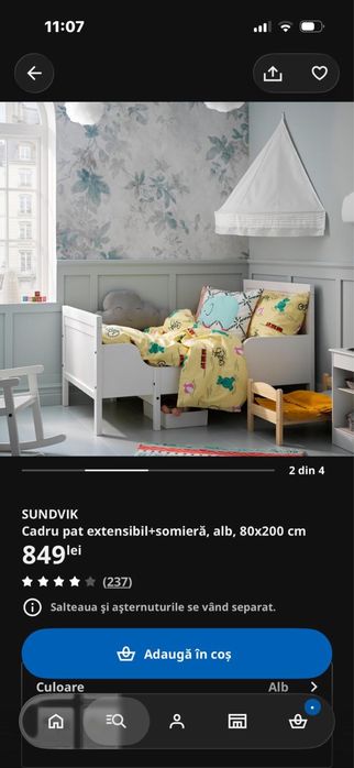 Pat copil si saltea IKEA