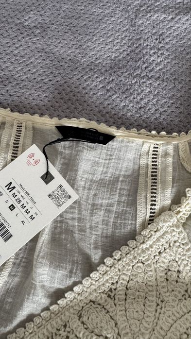 Bluza dantela crem Zara M