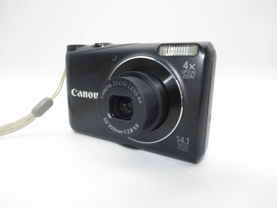 Canon PowerShot A2200 ултра компактен цифров фотоапарат, черна дигитална камера, като НОВА пълен комплект, работи отлично