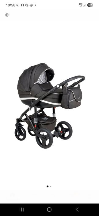 Бебешка количка 3 в 1 в цвят графит