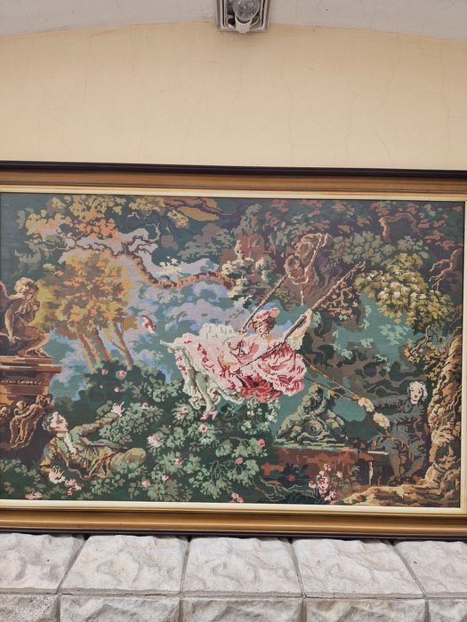 Огромен изключително красив антикварен гоблен