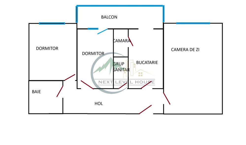 Apartament 3 camere, decomandat