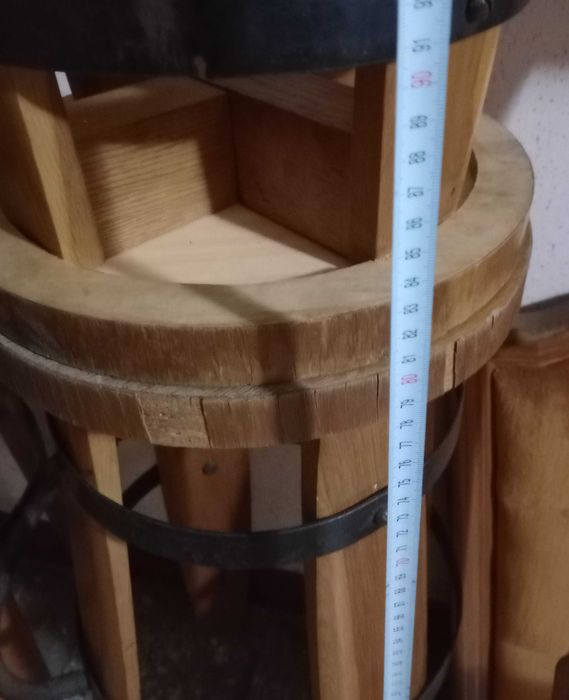 Scaun de bar rustic vintage lemn masiv 80 cm. x 30 cm.