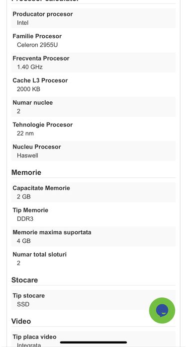 Calculator Asus Chromebox CN60 Intel Celeron 2955U 1.4GHz 2GB DDR3L