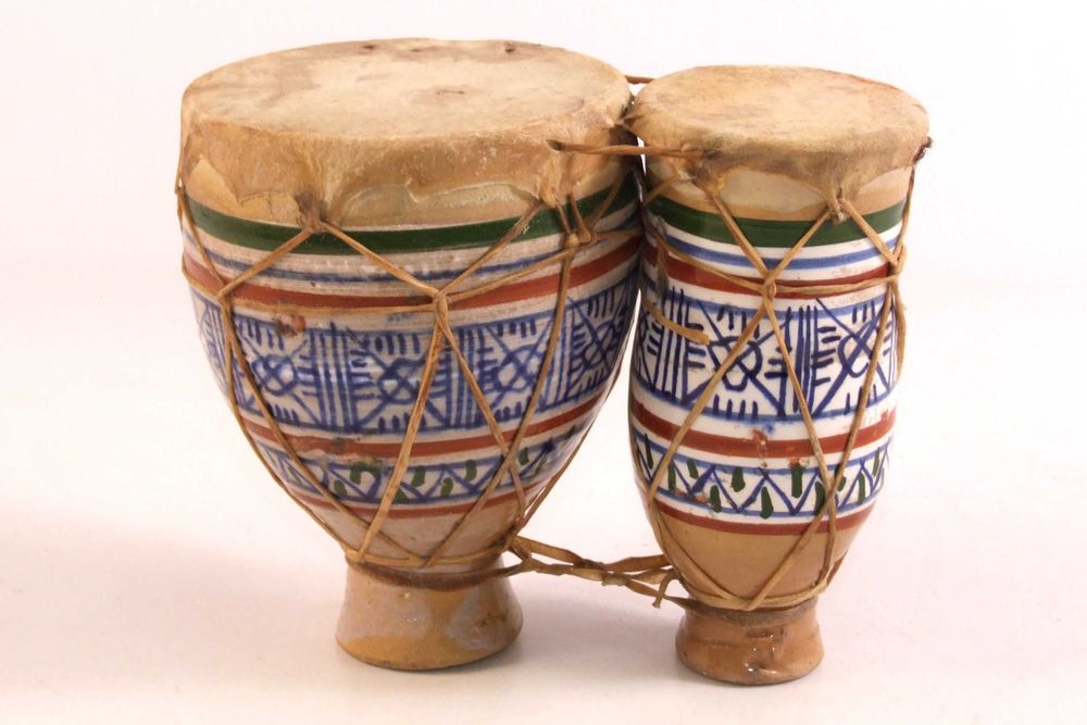 Toba,Tarabana dubla traditionala, arabeasca, ceramica, NOUA - 6 poze