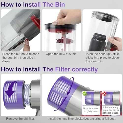 Нов Контейнер за Dyson V10 SV12 + HEPA филтър 969509-01 за прахосмукачка Дайсън