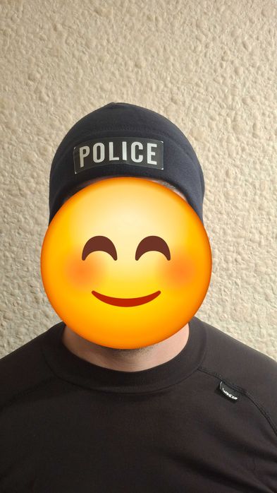 Шапка police, поларена черна и тъмносиня (полицейста шапка)
