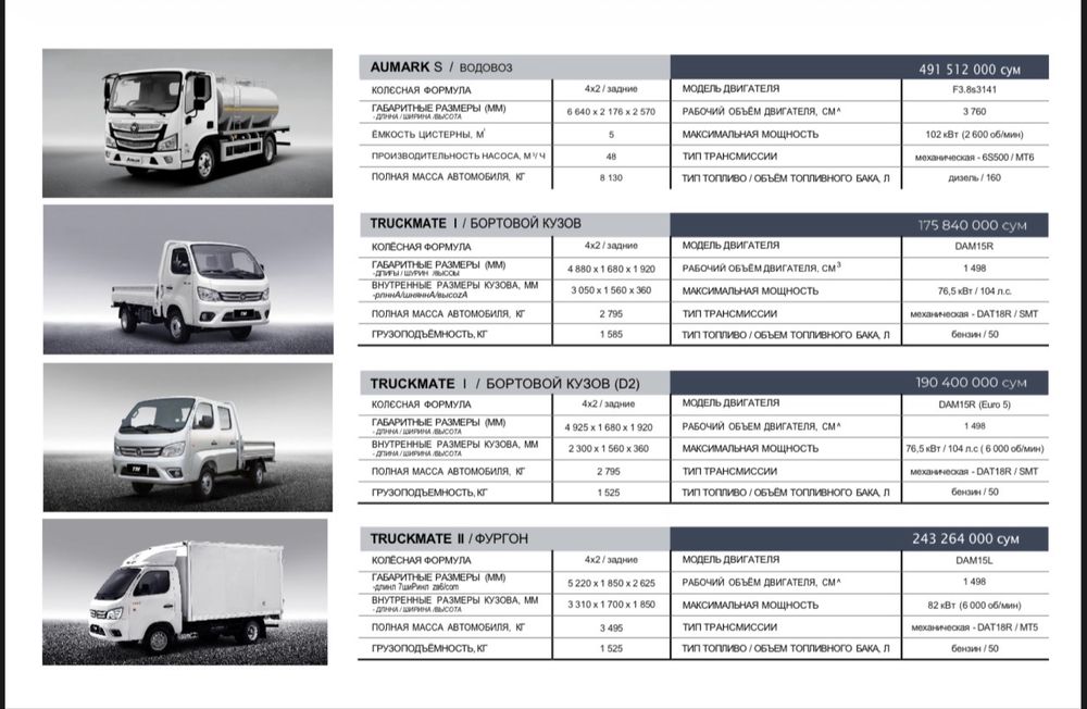 FOTON спецтехника и коммерческий транспорт. Цены начинаются от