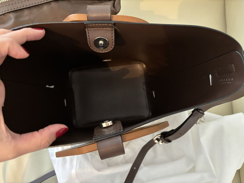 Сумка ZARA с деревянными ручками