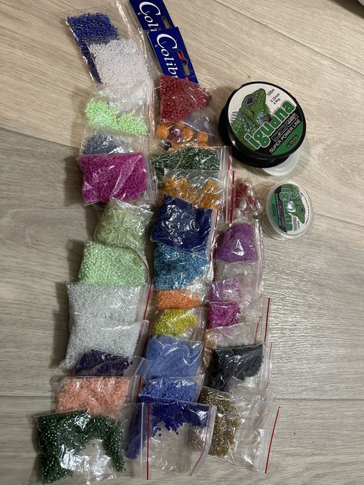 Бисер , набор для бисера, проволока , леска