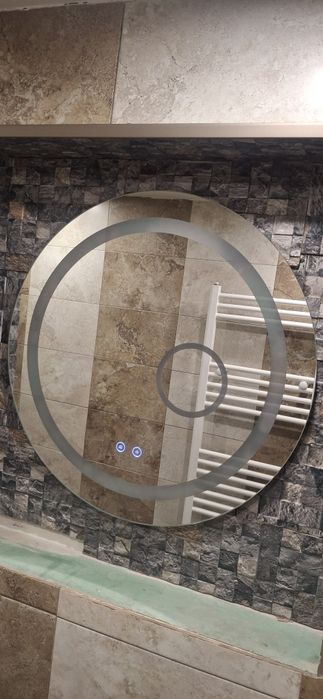 Vand oglinda rotunda cu led si dezaburire