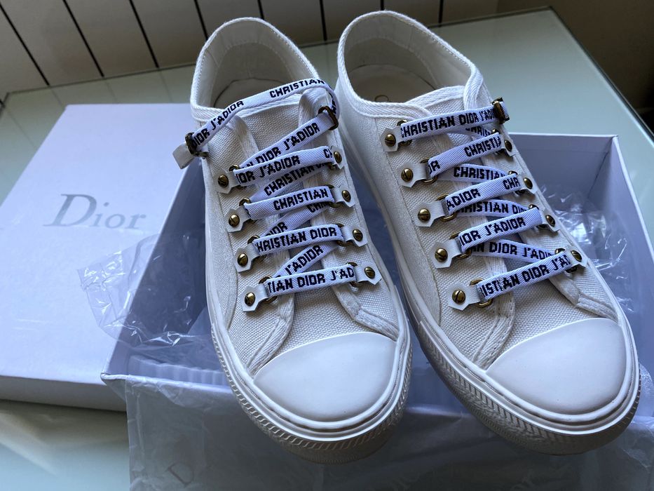 Walk'n'Dior Sneaker, White Cotton Canvas/ Диор Обувки, Бели