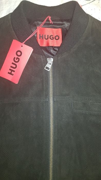 Geacă Hugo Boss piele întoarsă