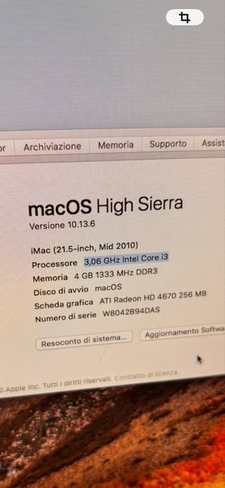 IMACsO  apple High Sierra 21”
